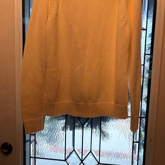 Lands' End Cotton Cable Knit Cardigan Sweater‎ Women's Size XL Yellow 839577. - Picture 7 of 16